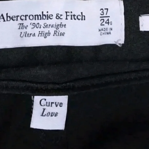 NWT Abercrombie Curve Love Vegan Leather ’90s Straight Pants Ultra High Rise - Picture 8 of 9